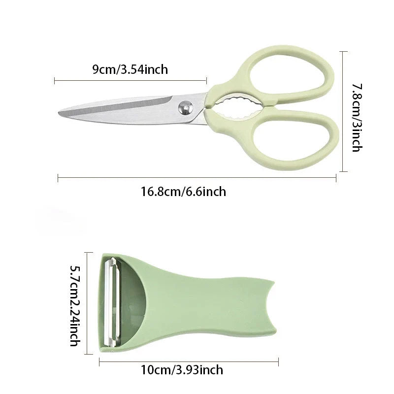 2 In 1 Scissors And Peeler Set Stainless Steel