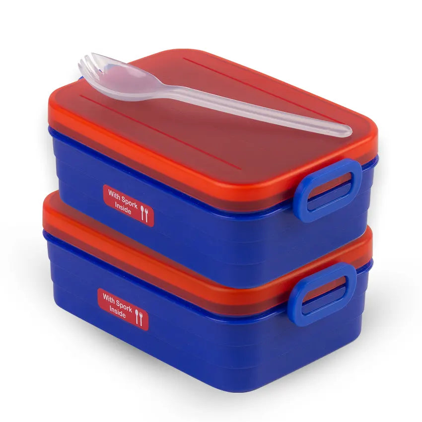 Bunny Lunch Box M-3 2 pc set - 850ml Blue