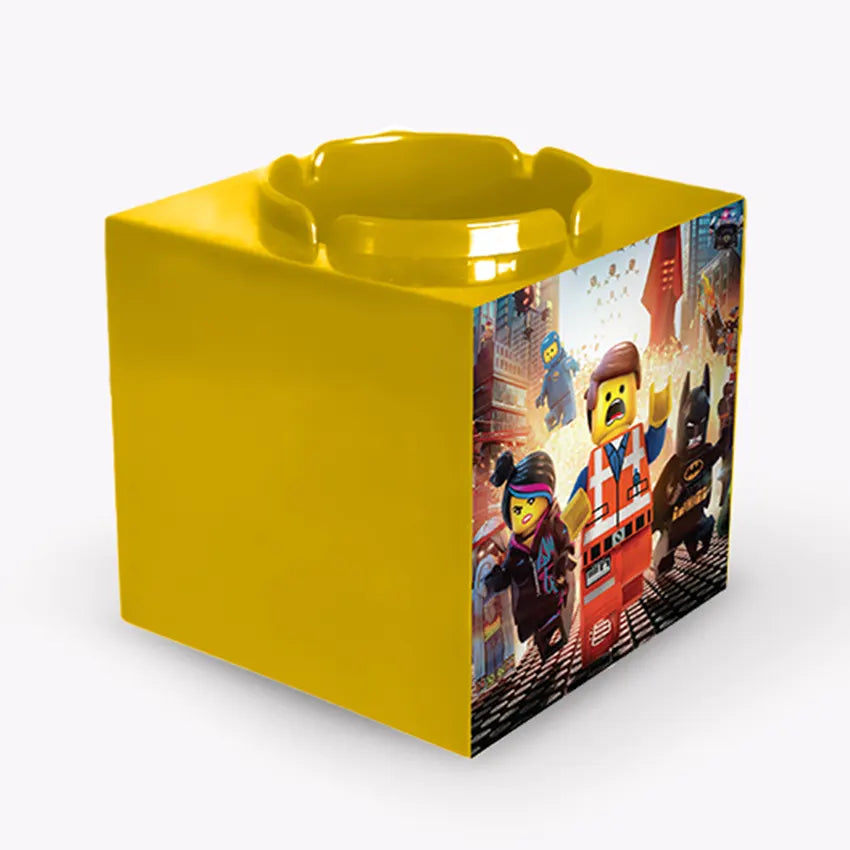 Blocky Cup Holder yellow with sticker