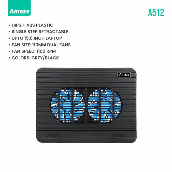Buy Amaze A512 Dual Fan Laptop Cooling Pad from Vmart in Pakistan