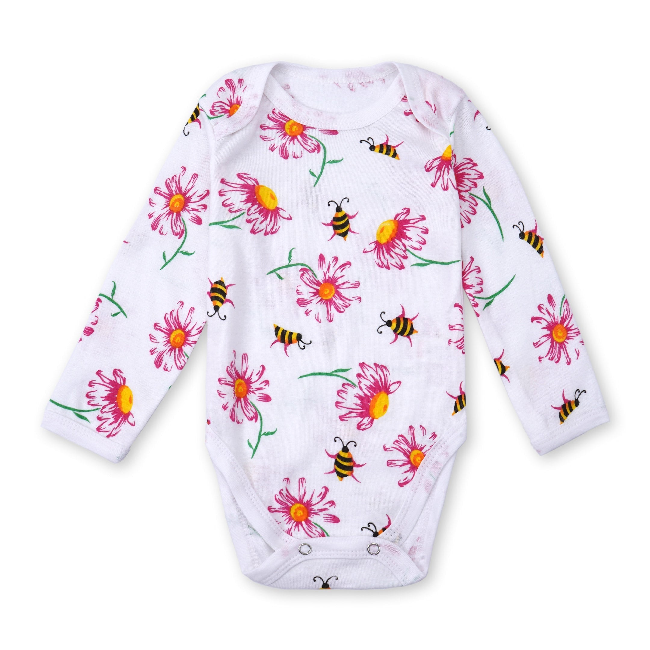 Baby 5Pcs Full Sleeves Bodysuits Pink - Sunshine