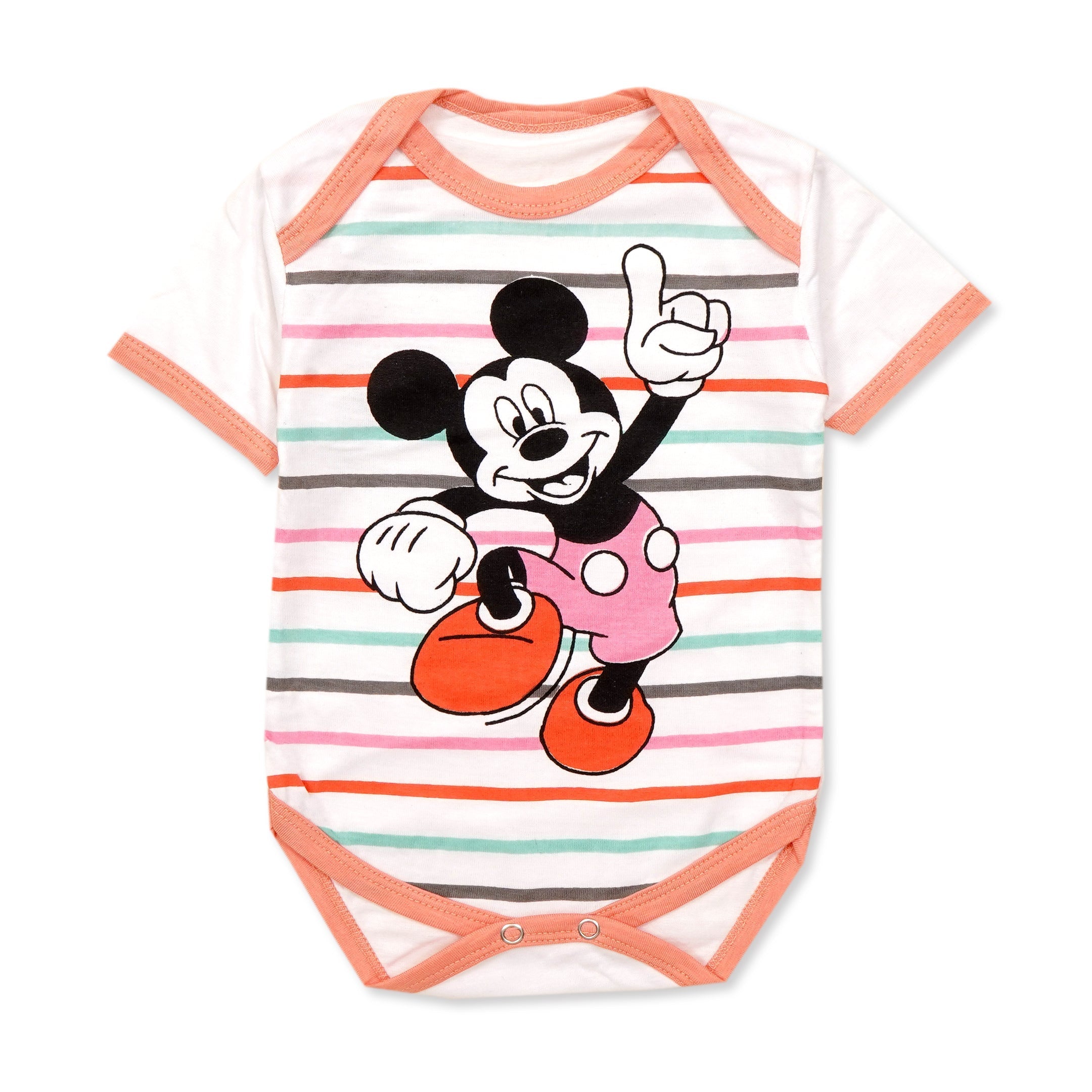 SUNSHINE BABY BODYSUIT MICKEY MOUSE STRIPES PINK 3-6M