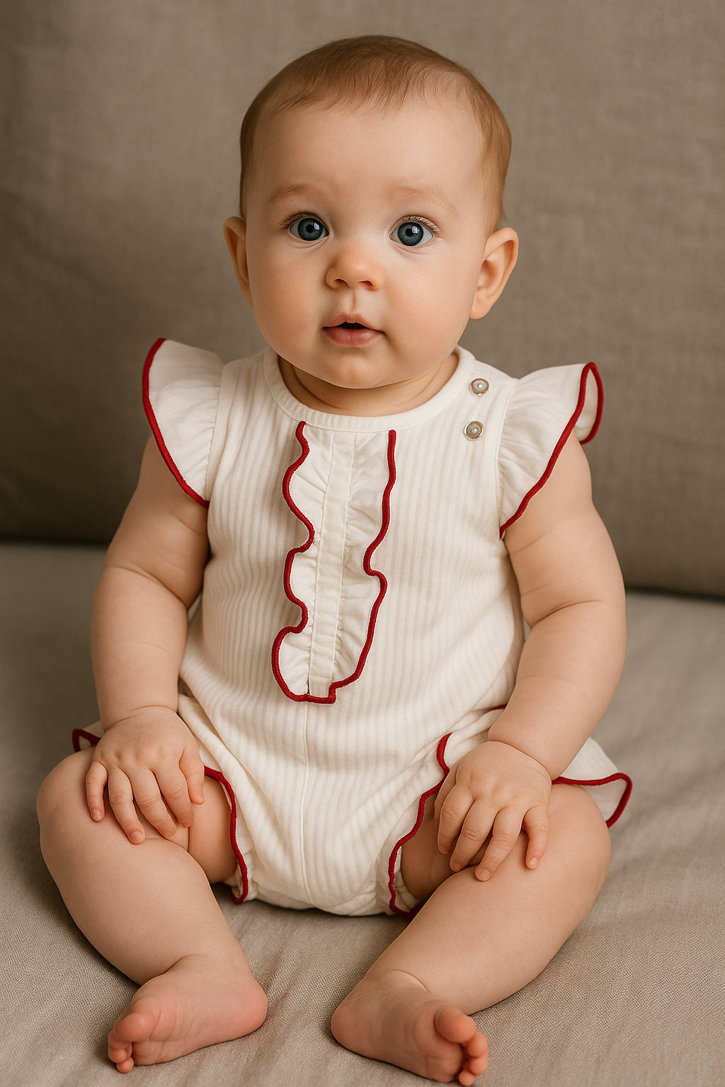 SUNSHINE BABY BODYSUIT SLEEVELESS FROCK WHITE 6-12M (73-48)