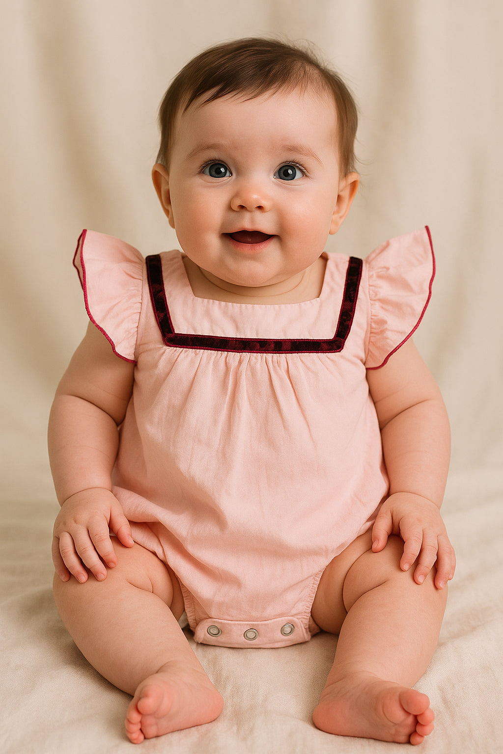 SUNSHINE BABY FROCK BODY SUIT PEACH 120 (18-24M)