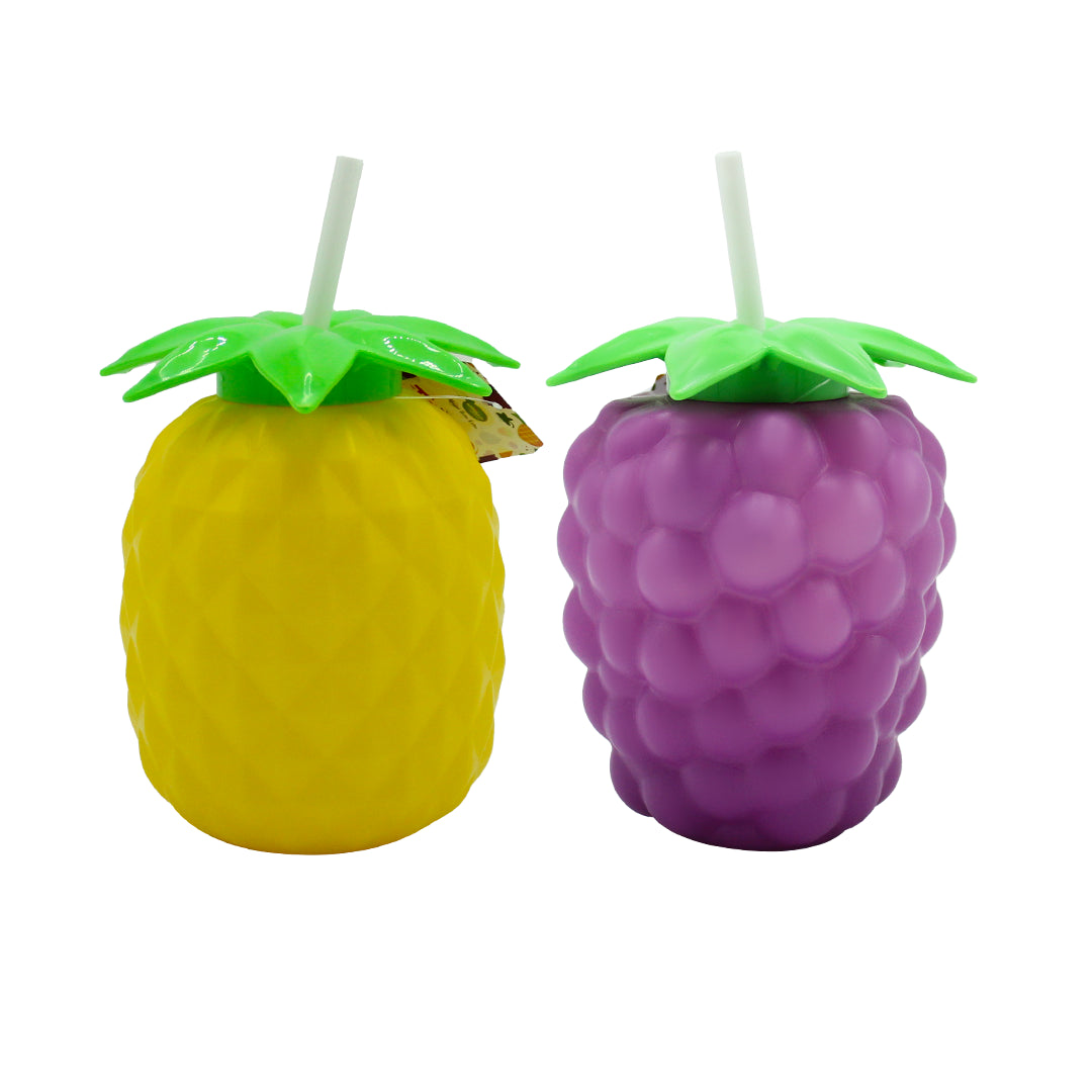 Tango Tumbler Pack of 2 – Fun fruit-shaped bottles in strawberry, grapes, and pineapple designs