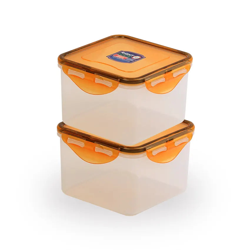 Right Lock Food Keeper 2pc Set Large in orange 900ml