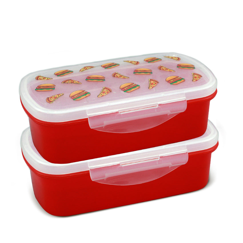 Bento Lunch Box M-1 Pack of 2 - (600ml) in Red