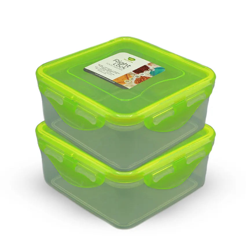 Right Lock Food Keeper 2 pcs set Small in olive green 400ml