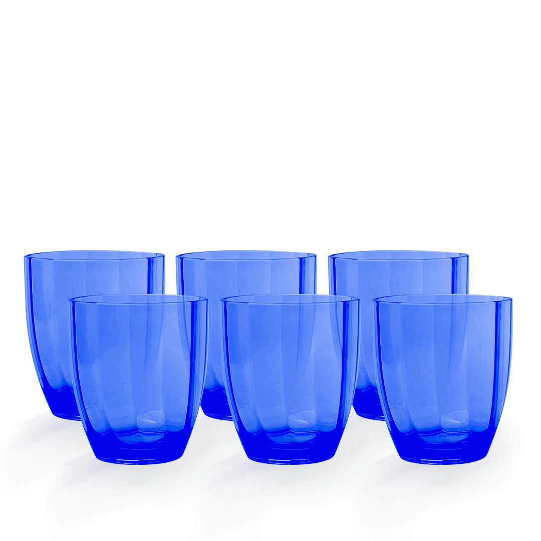 Real Acrylic Glass M-2 Pack of 6 - (400ml) Blue