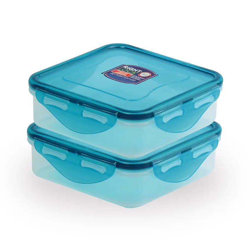 Right Lock Food Keeper 2 pcs set Small in turqoise 400ml