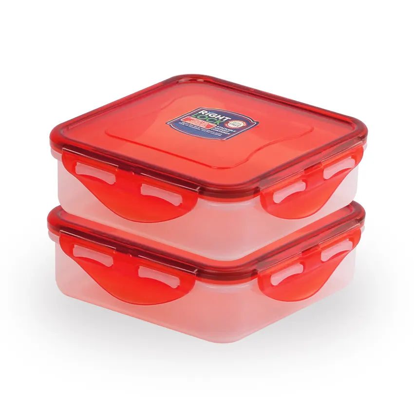 Right Lock Food Keeper 2 pcs set Small in Red 400ml