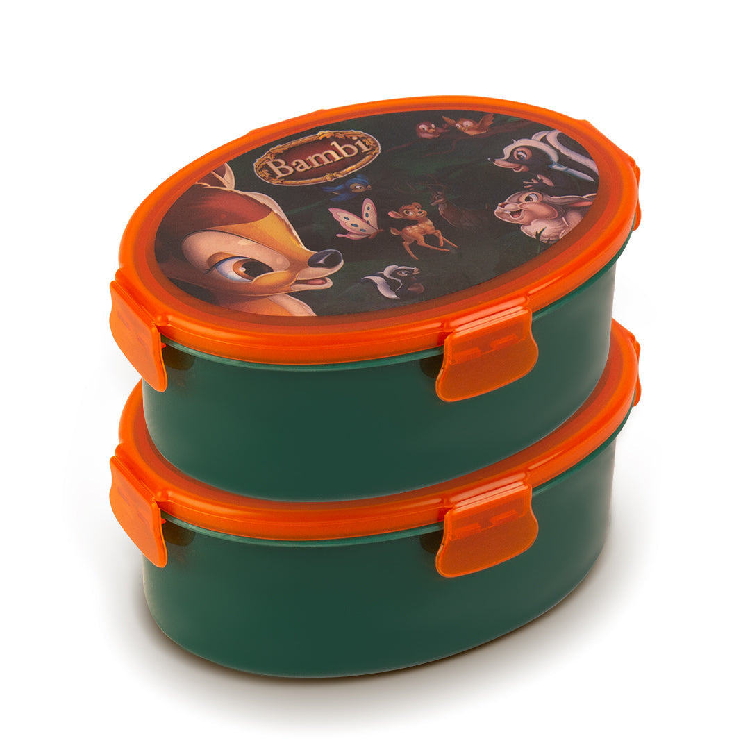 Oval Lunch Box 2 pcs set Green - 500ml